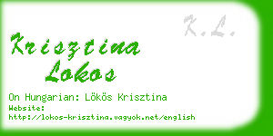 krisztina lokos business card